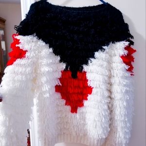 *SOLD*Vintage Shaggy Crochet Sweater